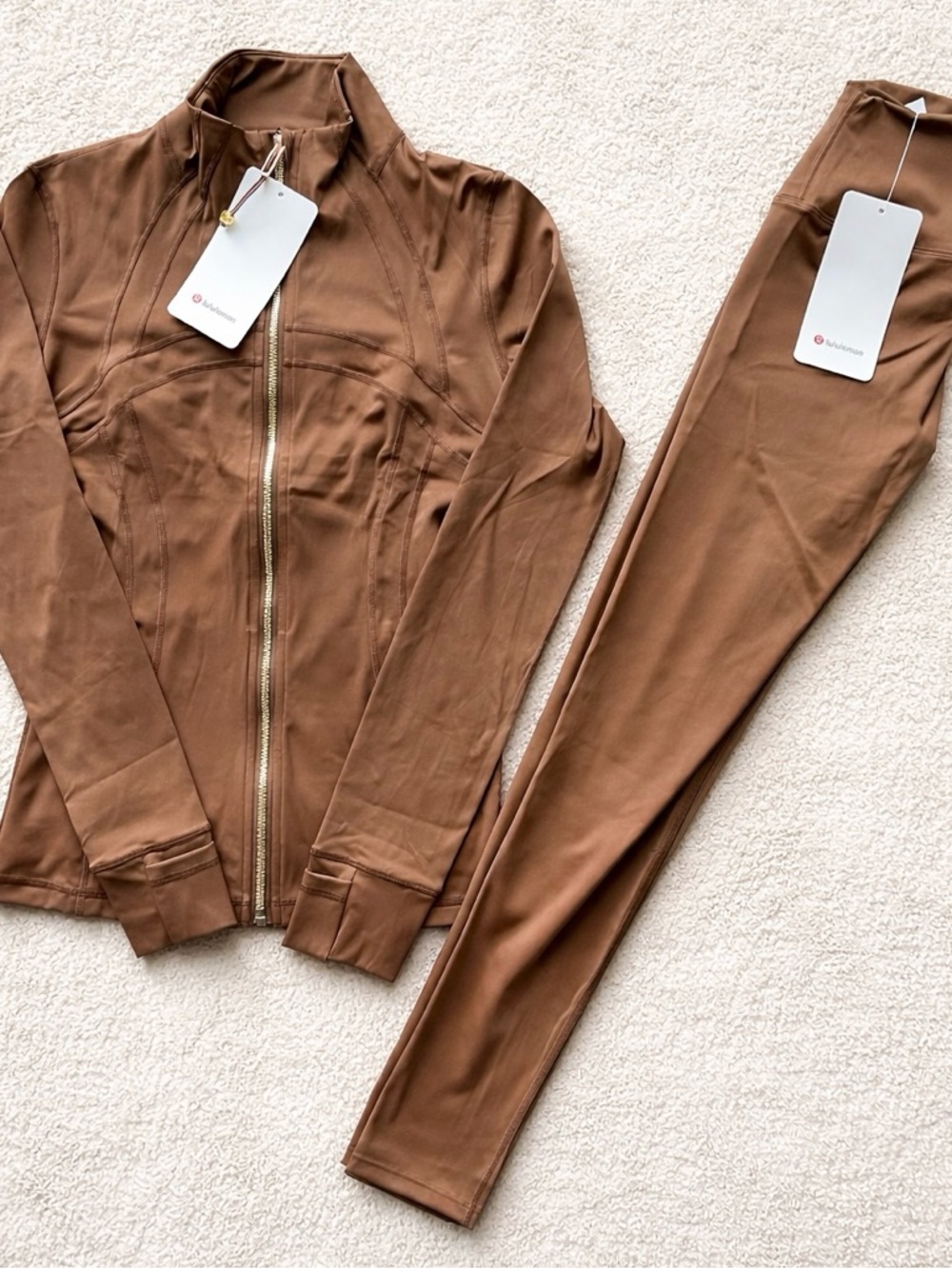 Lululemon Define Jacket + Align Leggings Set Women’s Size 8 NWT Brown